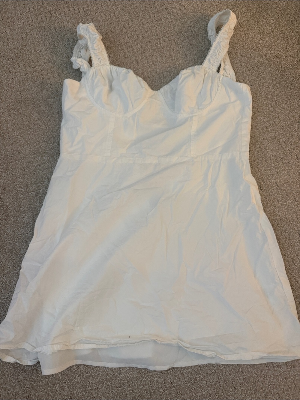 Princess Polly White Bustier Slip Dress with Ruched Straps